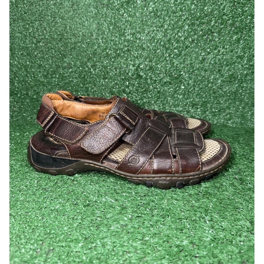 Born Sandals Mens Size 10 US 44‎ EU Brown Leather Fisherman Comfort Shoe Strappy